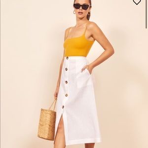 Reformation white skirt